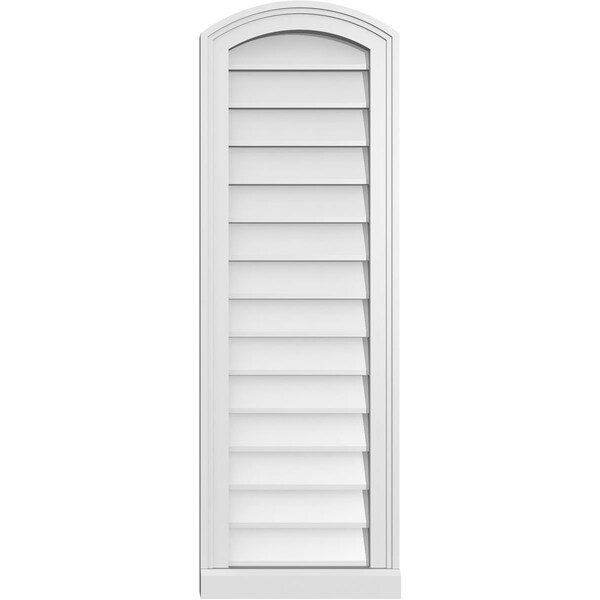 Ekena Millwork Arch Top Surface Mount PVC Gable Vent: Functional, w/ 2"W x 2"P Brickmould Sill Frame, 14"W x 42"H - GVPAR14X4203SF