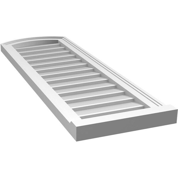 Ekena Millwork Arch Top Surface Mount PVC Gable Vent: Functional, w/ 2"W x 2"P Brickmould Sill Frame, 14"W x 42"H - GVPAR14X4203SF
