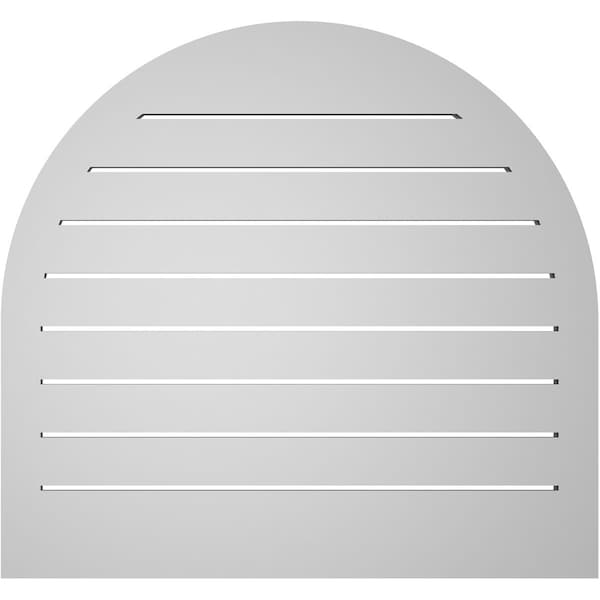 Ekena Millwork Round Top Surface Mount PVC Gable Vent: Functional, w/ 2"W x 2"P Brickmould Sill Frame, 30"W x 28"H - GVPRT30X2803SF
