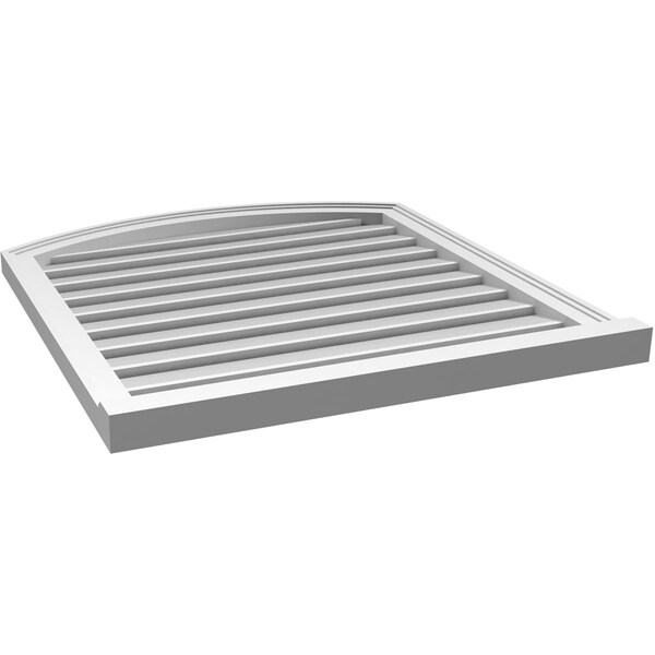 Ekena Millwork Arch Top Surface Mount PVC Gable Vent w/ 2"W x 2"P Brickmould Sill Frame, 30"W x 30"H - GVPAR30X3003SN