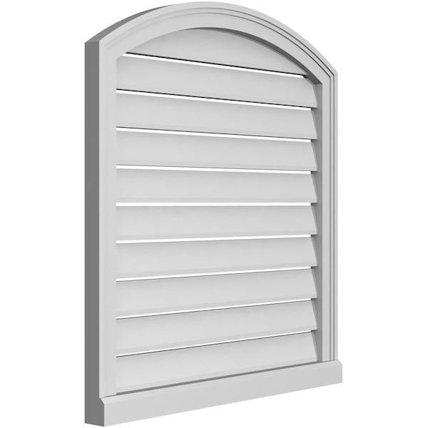 Ekena Millwork Arch Top Surface Mount PVC Gable Vent w/ 2"W x 2"P Brickmould Sill Frame, 30"W x 30"H - GVPAR30X3003SN