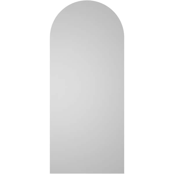 Ekena Millwork Round Top Surface Mount PVC Gable Vent w/ 2"W x 1-1/2"P Brickmould Frame, 18"W x 42"H - GVPRT18X4202SN