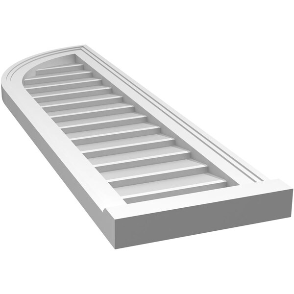 Ekena Millwork Quarter Round Top Left Surface Mount PVC Gable Vent w/ 2"W x 2"P Brickmould Sill Frame, 12"W x 40"H - GVPQL12X4003SN