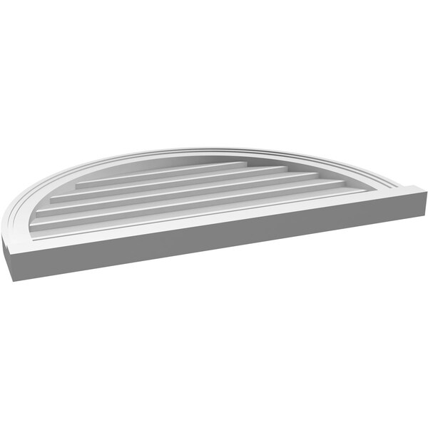 Ekena Millwork Round Top Surface Mount PVC Gable Vent w/ 2"W x 2"P Brickmould Sill Frame, 32"W x 20"H - GVPRT32X2003SN