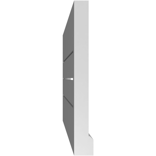 Ekena Millwork Vertical Surface Mount PVC Gable Vent: Functional, w/ 2"W x 2"P Brickmould Sill Frame, 38"W x 16"H - GVPVE38X1603SF