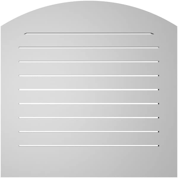 Ekena Millwork Arch Top Surface Mount PVC Gable Vent: Non-Functional, w/ 3-1/2"W x 1"P Standard Frame, 32"W x 42"H - GVPAR32X4201SN