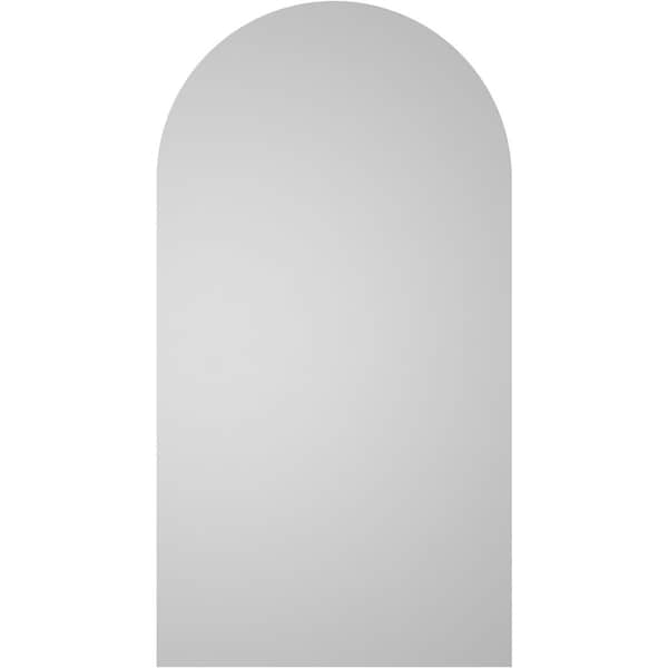 Ekena Millwork Round Top Surface Mount PVC Gable Vent w/ 2"W x 2"P Brickmould Sill Frame, 16"W x 30"H - GVPRT16X3003SN