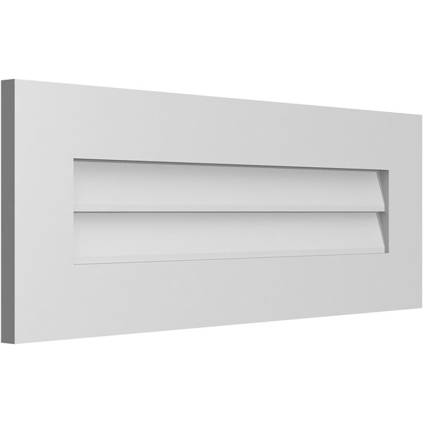 Ekena Millwork Vertical Surface Mount PVC Gable Vent: Non-Functional, w/3-1/2"W x 1"H, Standard Frame, 32"W x 12"H - GVPVE32X1201SN