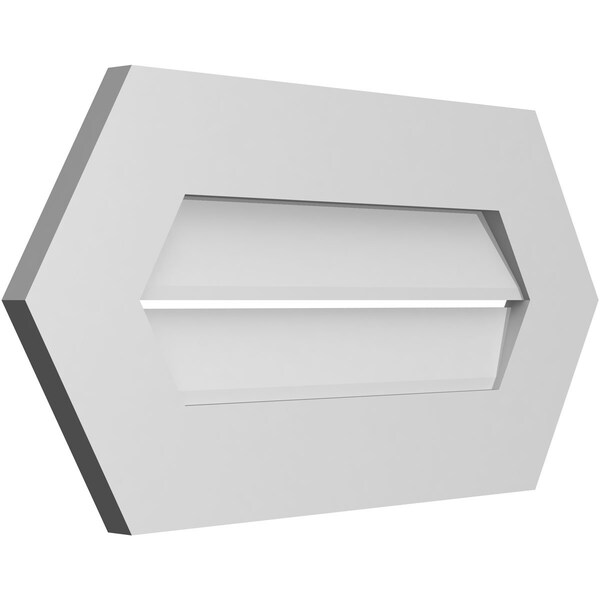 Ekena Millwork Half Round Surface Mount PVC Gable Vent: Functional, w/ 3-1/2"W x 1"P Standard Frame, 26"W x 13"H - GVPHR26X1301SF