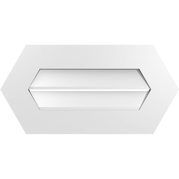 Ekena Millwork Half Round Surface Mount PVC Gable Vent: Functional, w/ 3-1/2"W x 1"P Standard Frame, 26"W x 13"H - GVPHR26X1301SF
