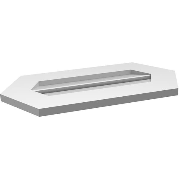 Ekena Millwork Half Round Surface Mount PVC Gable Vent: Functional, w/ 3-1/2"W x 1"P Standard Frame, 26"W x 13"H - GVPHR26X1301SF