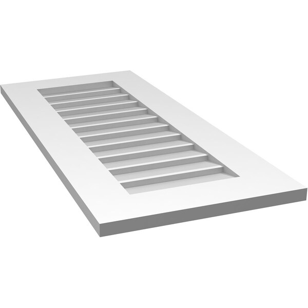 Ekena Millwork Vertical Surface Mount PVC Gable Vent: Non-Functional, w/ 3-1/2"W x 1"P Standard Frame, 16"W x 36"H - GVPVE16X3601SN