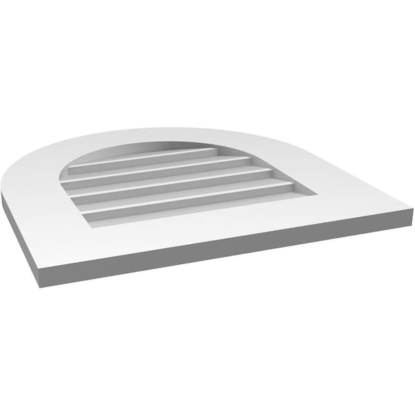 Ekena Millwork Round Top Surface Mount PVC Gable Vent: Non-Functional, w/ 3-1/2"W x 1"P Standard Frame, 20"W x 20"H - GVPRT20X2001SN