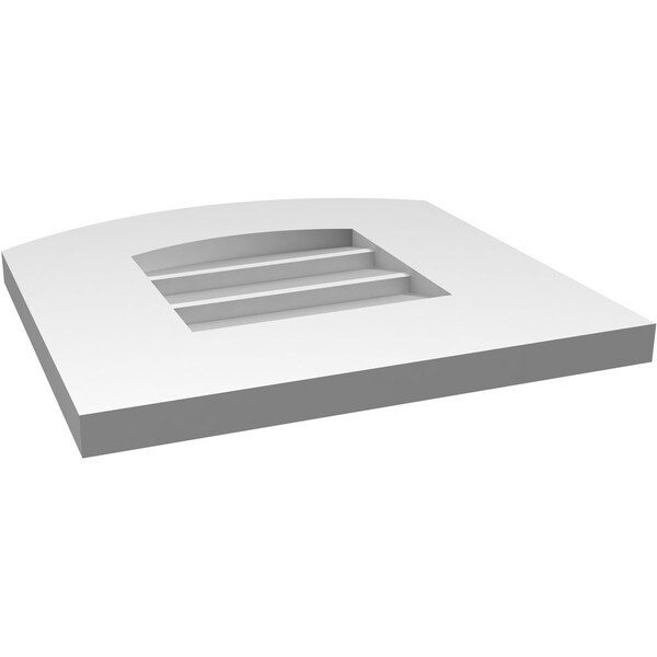 Ekena Millwork Arch Top Surface Mount PVC Gable Vent: Functional, w/ 3-1/2"W x 1"P Standard Frame, 14"W x 14"H - GVPAR14X1401SF