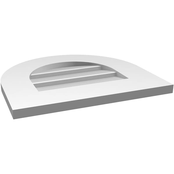Ekena Millwork Round Top Surface Mount PVC Gable Vent: Non-Functional, w/ 3-1/2"W x 1"P Standard Frame, 18"W x 16"H - GVPRT18X1601SN