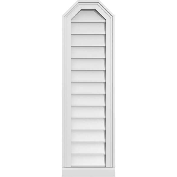 Ekena Millwork Octagonal Top Surface Mount PVC Gable Vent w/ 2"W x 2"P Brickmould Sill Frame, 12"W x 40"H - GVPOT12X4003SN