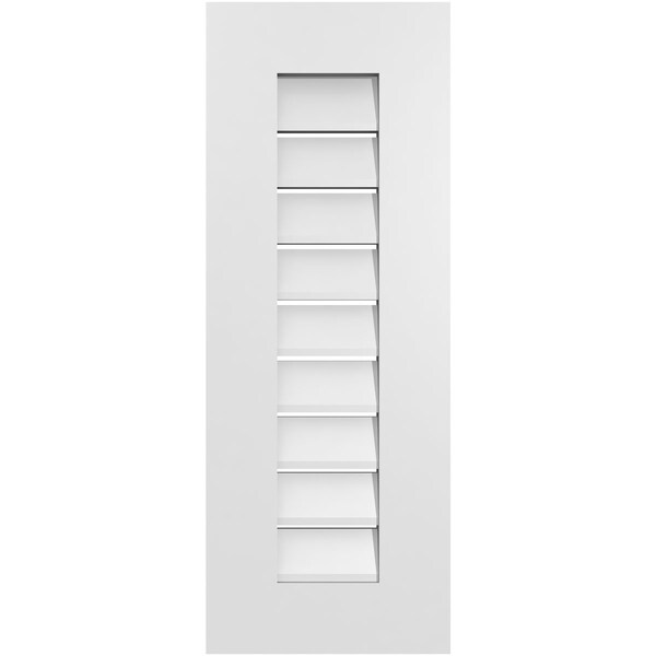 Ekena Millwork Vertical Surface Mount PVC Gable Vent: Functional, w/ 3-1/2"W x 1"P Standard Frame, 12"W x 32"H - GVPVE12X3201SF