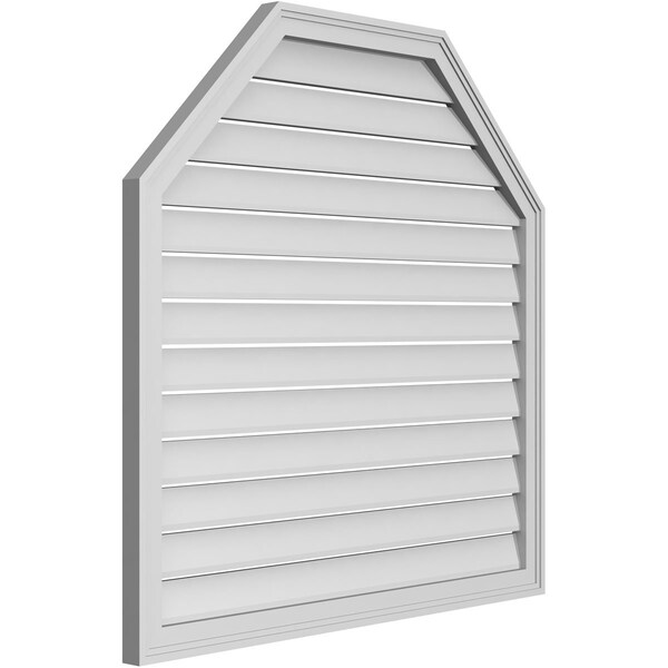 Ekena Millwork Octagonal Top Surface Mount PVC Gable Vent w/ 2"W x 1-1/2"P Brickmould Frame, 40"W x 40"H - GVPOT40X4002SF