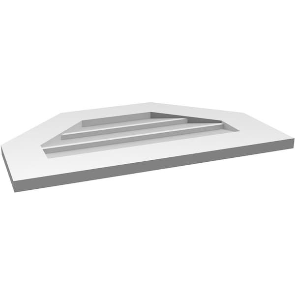 Ekena Millwork Octagonal Top Surface Mount PVC Gable Vent w/ 3-1/2"W x 1"P Standard Frame, 26"W x 16"H - GVPOT26X1601SN