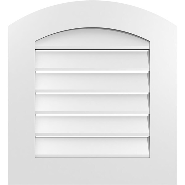 Ekena Millwork Arch Top Surface Mount PVC Gable Vent: Non-Functional, w/ 3-1/2"W x 1"P Standard Frame, 22"W x 22"H - GVPAR22X2201SN
