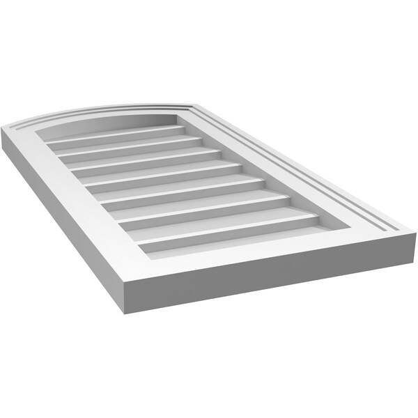 Ekena Millwork Arch Top Surface Mount PVC Gable Vent: Functional, w/ 2"W x 1-1/2"P Brickmould Frame, 14"W x 26"H - GVPAR14X2602SF