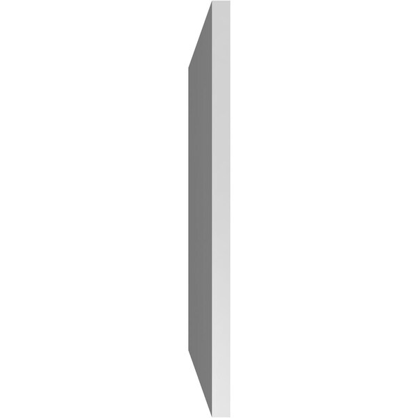 Ekena Millwork Vertical Surface Mount PVC Gable Vnt: Non-Functional, w/2"W x 1-1/2"H, Brickmould Frame, 28"W x 34"H - GVPVE28X3402SN