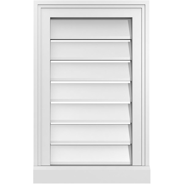 Ekena Millwork Vertical Surface Mount PVC Gable Vent: Functional, w/ 2"W x 2"P Brickmould Sill Frame, 14"W x 22"H - GVPVE14X2203SF