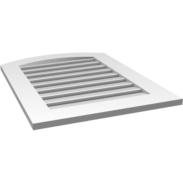 Ekena Millwork Arch Top Surface Mount PVC Gable Vent: Non-Functional, w/ 3-1/2"W x 1"P Standard Frame, 24"W x 30"H - GVPAR24X3001SN