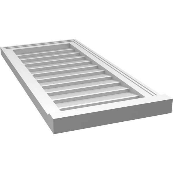 Ekena Millwork Vertical Surface Mount PVC Gable Vent w/ 2"W x 2"H , Brickmould Sill Frame, 16"W x 34"H - GVPVE16X3403SN