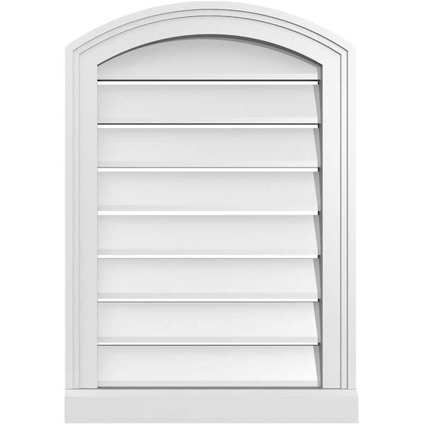 Ekena Millwork Arch Top Surface Mount PVC Gable Vent w/ 2"W x 2"P Brickmould Sill Frame, 18"W x 24"H - GVPAR18X2403SN