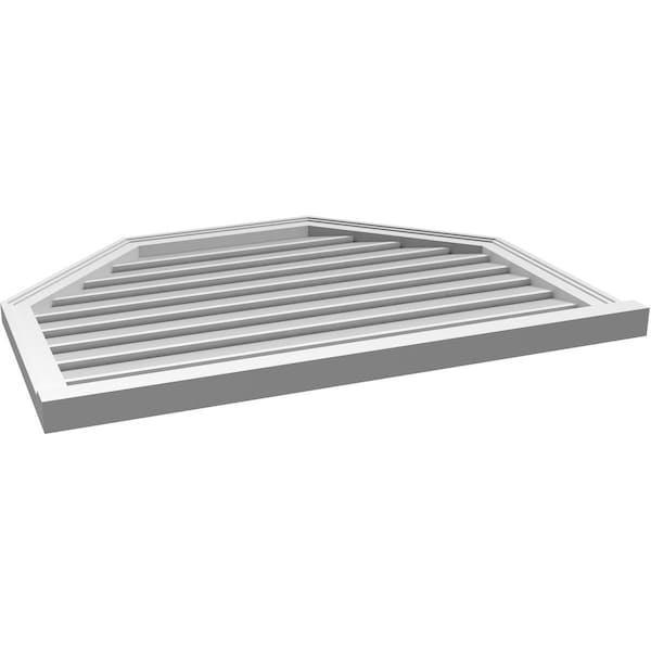 Ekena Millwork Octagonal Top Surface Mount PVC Gable Vent w/ 2"W x 2"P Brickmould Sill Frame, 40"W x 30"H - GVPOT40X3003SF