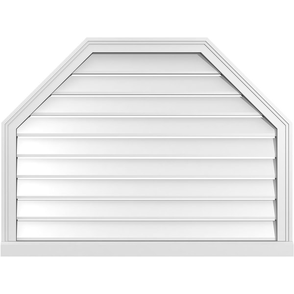 Ekena Millwork Octagonal Top Surface Mount PVC Gable Vent w/ 2"W x 2"P Brickmould Sill Frame, 40"W x 30"H - GVPOT40X3003SF