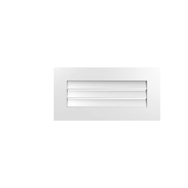 Ekena Millwork Vertical Surface Mount PVC Gable Vent: Functional, w/ 3-1/2"W x 1"P Standard Frame, 28"W x 14"H - GVPVE28X1401SF