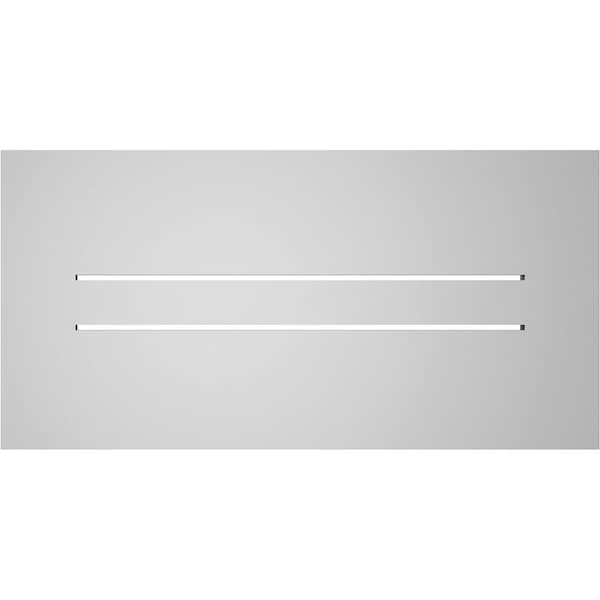 Ekena Millwork Vertical Surface Mount PVC Gable Vent: Functional, w/ 3-1/2"W x 1"P Standard Frame, 28"W x 14"H - GVPVE28X1401SF
