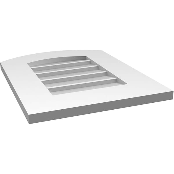 Ekena Millwork Arch Top Surface Mount PVC Gable Vent: Functional, w/ 3-1/2"W x 1"P Standard Frame, 16"W x 20"H - GVPAR16X2001SF