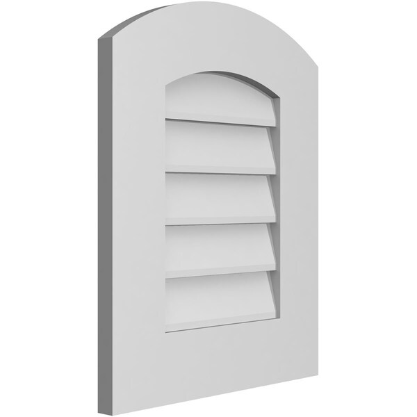 Ekena Millwork Arch Top Surface Mount PVC Gable Vent: Functional, w/ 3-1/2"W x 1"P Standard Frame, 16"W x 20"H - GVPAR16X2001SF