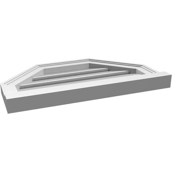Ekena Millwork Octagonal Top Surface Mount PVC Gable Vent w/ 2"W x 2"P Brickmould Sill Frame, 24"W x 14"H - GVPOT24X1403SF