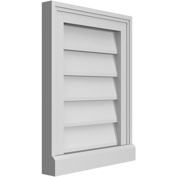 Ekena Millwork Vertical Surface Mount PVC Gable Vent w/ 2"W x 2"H , Brickmould Sill Frame, 14"W x 18"H - GVPVE14X1803SN