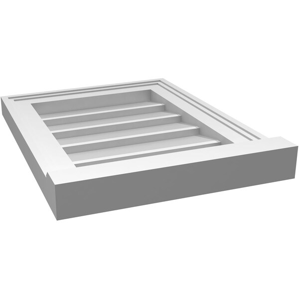 Ekena Millwork Vertical Surface Mount PVC Gable Vent w/ 2"W x 2"H , Brickmould Sill Frame, 14"W x 18"H - GVPVE14X1803SN