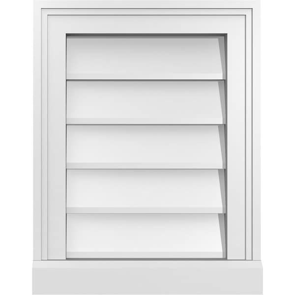 Ekena Millwork Vertical Surface Mount PVC Gable Vent w/ 2"W x 2"H , Brickmould Sill Frame, 14"W x 18"H - GVPVE14X1803SN