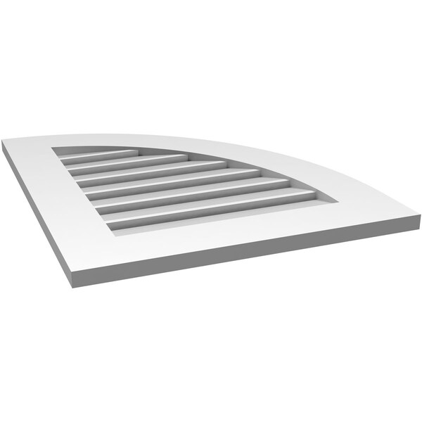 Ekena Millwork Quarter Round Top Right Surface Mount PVC Gable Vent w/ 3-1/2"W x 1"P Standard Frame, 22"W x 26"H - GVPQR22X2601SF