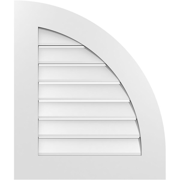 Ekena Millwork Quarter Round Top Right Surface Mount PVC Gable Vent w/ 3-1/2"W x 1"P Standard Frame, 22"W x 26"H - GVPQR22X2601SF