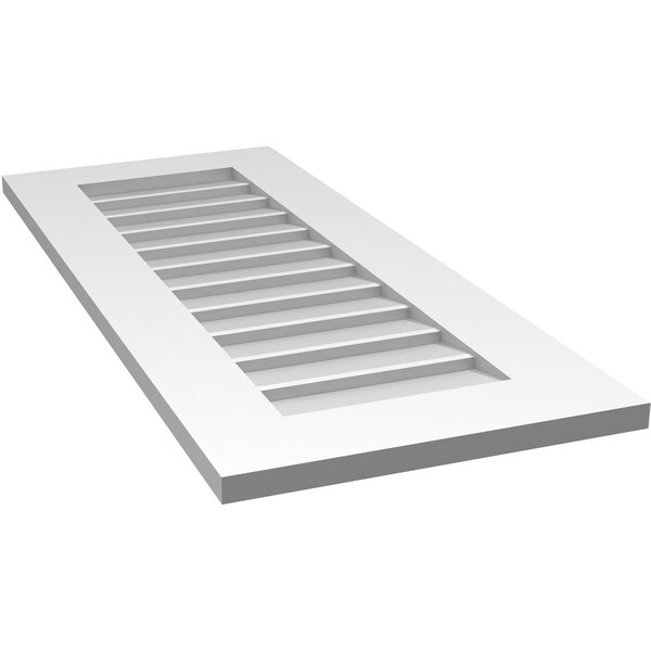 Ekena Millwork Vertical Surface Mount PVC Gable Vent: Non-Functional, w/ 3-1/2"W x 1"P Standard Frame, 16"W x 38"H - GVPVE16X3801SN
