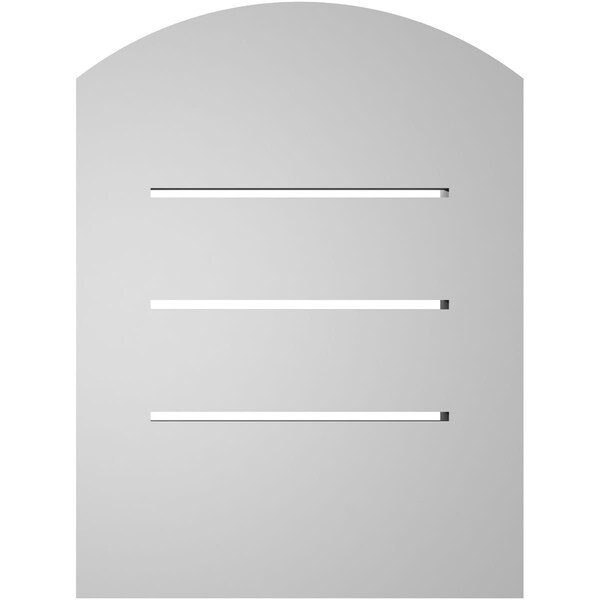 Ekena Millwork Arch Top Surface Mount PVC Gable Vent: Non-Functional, w/2"W x 1-1/2"P Brickmould Frame, 12"W x 14"H - GVPAR12X1402SN