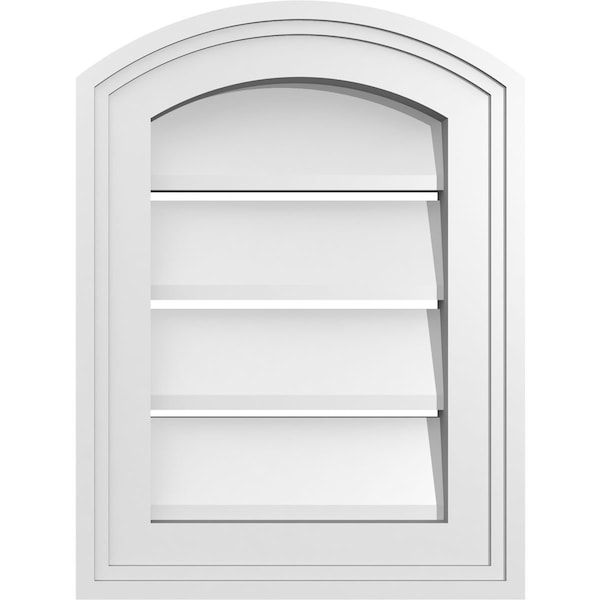 Ekena Millwork Arch Top Surface Mount PVC Gable Vent: Non-Functional, w/2"W x 1-1/2"P Brickmould Frame, 12"W x 14"H - GVPAR12X1402SN