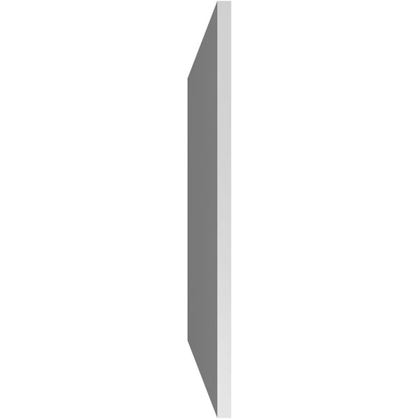 Ekena Millwork Vertical Surface Mount PVC Gable Vent: Non-Functional, w/3-1/2"W x 1"H, Standard Frame, 34"W x 30"H - GVPVE34X3001SN
