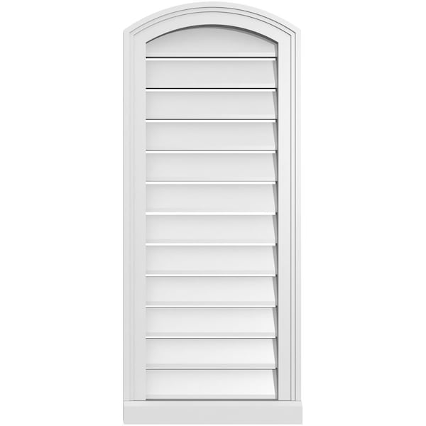 Ekena Millwork Arch Top Surface Mount PVC Gable Vent w/ 2"W x 2"P Brickmould Sill Frame, 16"W x 36"H - GVPAR16X3603SN
