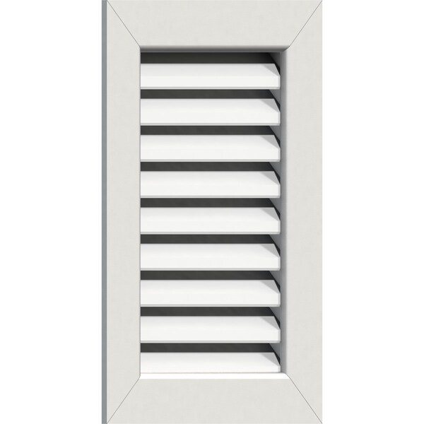 Ekena Millwork Vertical Gable Vent Functional, PVC Gable Vent w/ 1" x 4" Flat Trim Frame, 32"W x 34"H - GVPVE32X3401FUN
