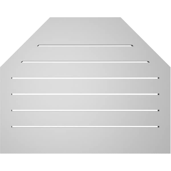 Ekena Millwork Octagonal Top Surface Mount PVC Gable Vent w/ 2"W x 2"P Brickmould Sill Frame, 30"W x 24"H - GVPOT30X2403SF