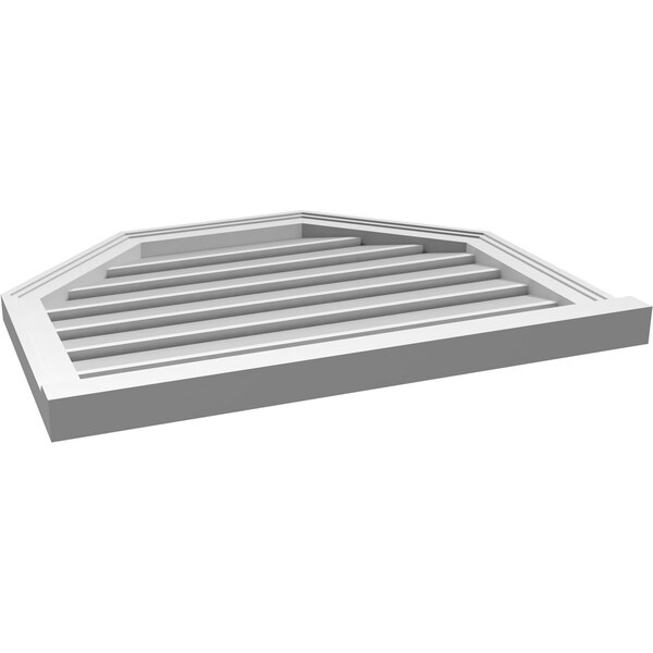 Ekena Millwork Octagonal Top Surface Mount PVC Gable Vent w/ 2"W x 2"P Brickmould Sill Frame, 30"W x 24"H - GVPOT30X2403SF